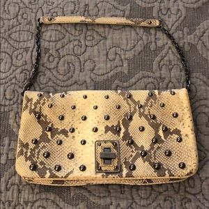 Rafé New York snakeskin leather clutch